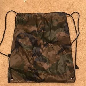 Nylon camo drawstring bag